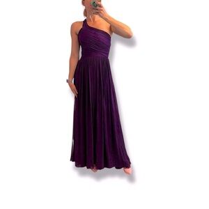 New 100% Silk Chiffon Formal Dress sz 4 purple jewel tone NWT layered pleated